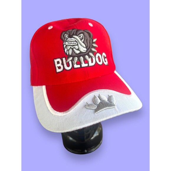 Bulldog British Mastif Hat Cap Strap Back Red White Casual Adult Streetwear OSFM - Picture 3 of 12